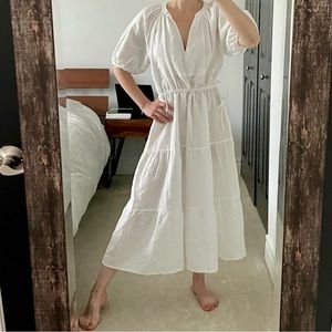Aritzia Wilfred Decadence Linen Midi Dress